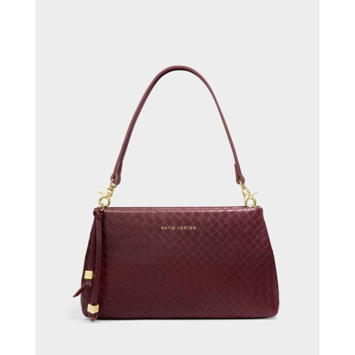 Katie Loxton Nova Woven Texture Clutch - Cherry